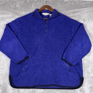 Eddie Bauer 1/4 Zip Pullover Blue Long Sleeve Womens Large Outdoors